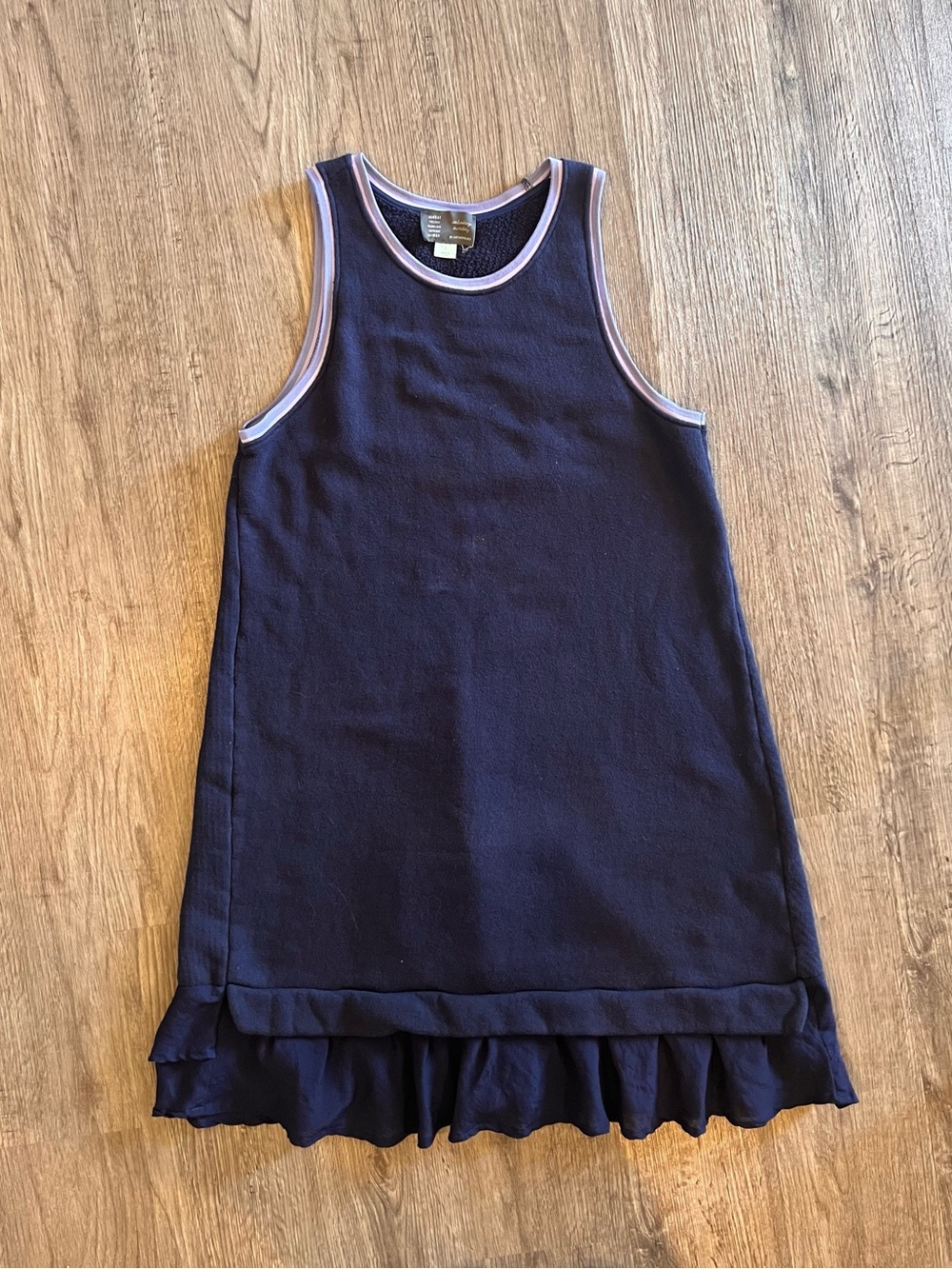 Anthropologie Saturday Sunday Navy Knit Dress with Ruffled Hem